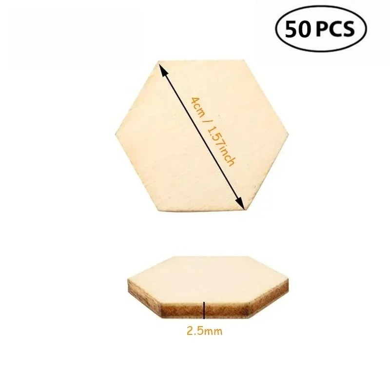 50 peças 4cm peças hexagonais  - Oud Wood Chip avaliação e preço